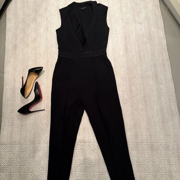 Black  Jumpsuit with Tuxedo Collar, Judith and Charles, US 2 - Picture 3 of 6
